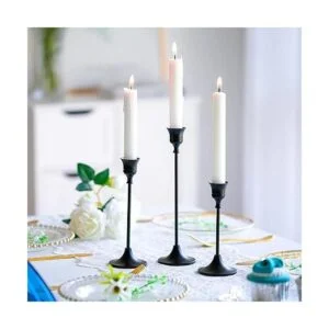 Romadedi Portavelas de color negro mate juego de 3_2