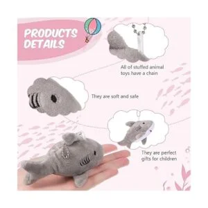 12 juguetes de peluche pequeños de tiburón suave regalos_4
