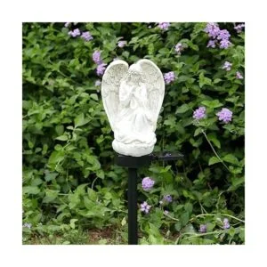 Decoración solar de jardín de ángel guardián luz de_6