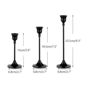 Romadedi Portavelas de color negro mate juego de 3_5