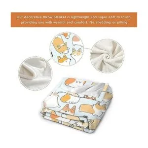 COLLA Manta Corgi para niños y adultos bonita manta de_4