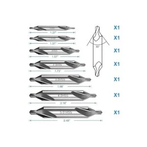 Juego de 7 brocas centrales M2 de acero de alta velocidad_2