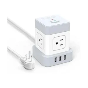 Regleta de alimentación con enchufe plano USB Baykul cubo_1