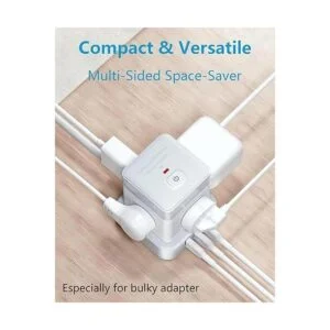 Regleta de alimentación con enchufe plano USB Baykul cubo_2