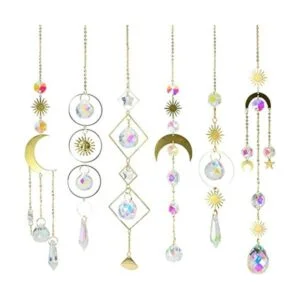 Atrapa solar colgante de 6 piezas de cristales coloridos_1