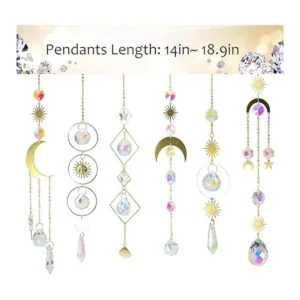 Atrapa solar colgante de 6 piezas de cristales coloridos_4