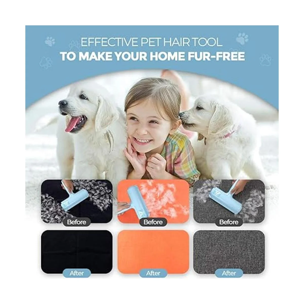 DELOMO Pet Hair Remover Roller Dog Cat Fur Remover with_5