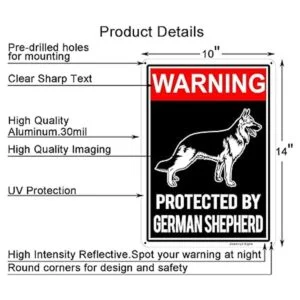 Signo de pastor alemán señal de advertencia para perro_2
