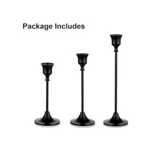 Romadedi Portavelas de color negro mate juego de 3_6