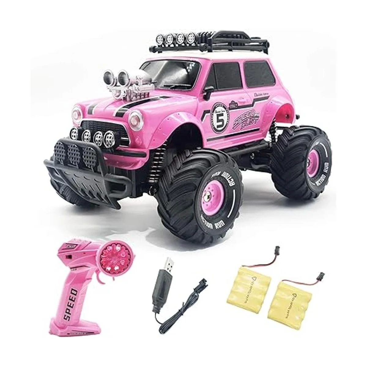 Coche de control remoto para niñas coche RC rosa de 2.4_1