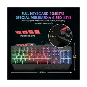 Rii Teclado RK202 RGB para juegos de múltiples colores_5