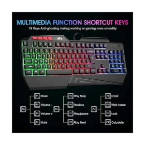 Rii Teclado RK202 RGB para juegos de múltiples colores_4