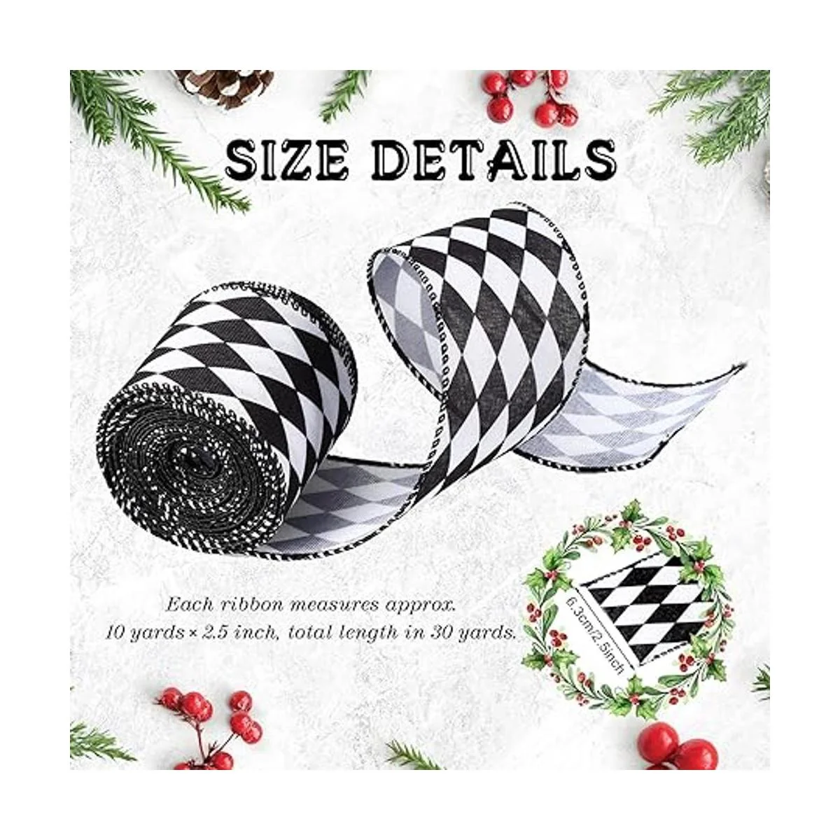 3 rollos de 2.5 pulgadas 30 yardas cinta de arlequín_2