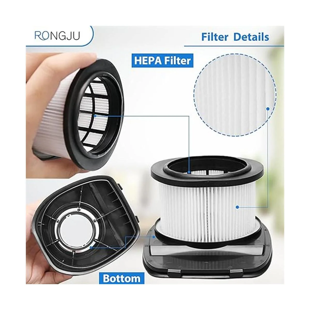 RONGJU IZ362H Filtro compatible con Shark IZ162H IZ361H_3