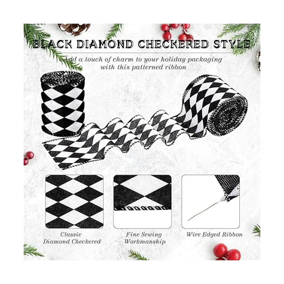 3 rollos de 2.5 pulgadas 30 yardas cinta de arlequín_3