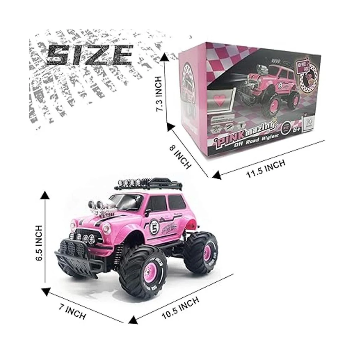 Coche de control remoto para niñas coche RC rosa de 2.4_6