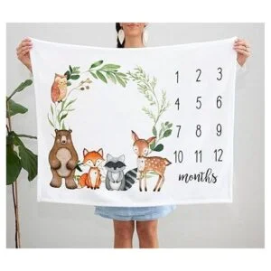 Yuzioey Manta mensual para bebé diseño de animales del_2