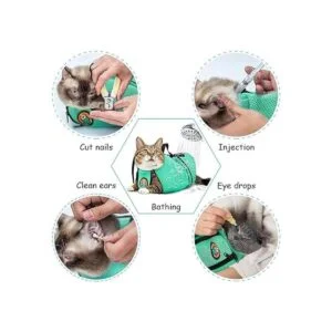 AWOOF Bolsa de aseo para gatos bolsa de baño ajustable_2