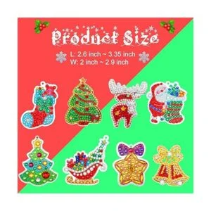 20 piezas de adornos de pintura de diamantes de Navidad de_2