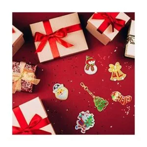 20 piezas de adornos de pintura de diamantes de Navidad de_5