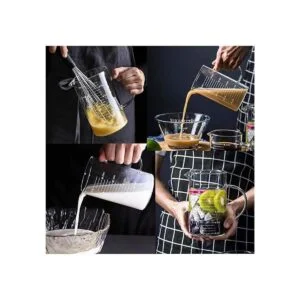 Vasos medidores de vidrio de 1 litro con tapa jarra_3