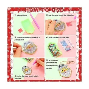 20 piezas de adornos de pintura de diamantes de Navidad de_6