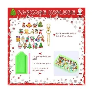 20 piezas de adornos de pintura de diamantes de Navidad de_7
