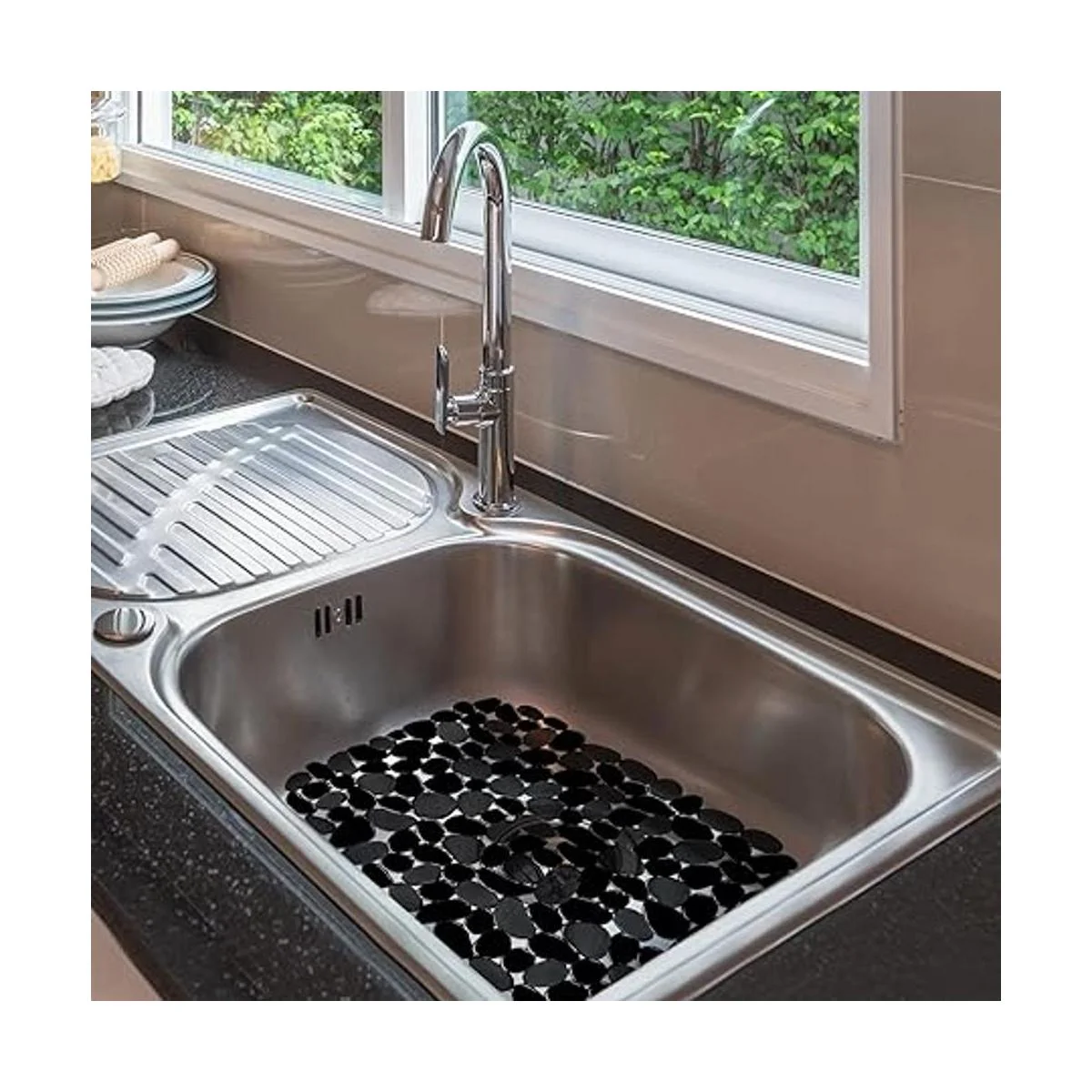 Coopay Juego de 4 alfombrillas para fregadero de cocina_7