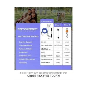 Cable de amarre y estaca para perros accesorios para_3