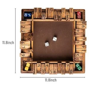 Funliktod Juego de dados clásicos de madera para 1 a 4_2