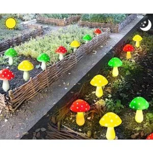 Luces solares de hongos para jardín para exteriores_7