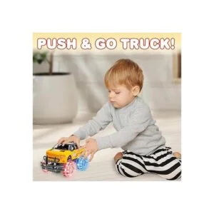 ArtCreativity Camión monstruo amarillo y negro iluminado_5