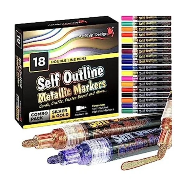 ArtShip Design 18 Gold Silver Self Outline Metallic_1