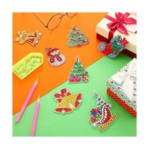 20 piezas de adornos de pintura de diamantes de Navidad de_4