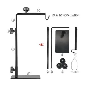 BOURDSERK Reptile Lamp Stand Adjustable 1631 Inch Domes_6