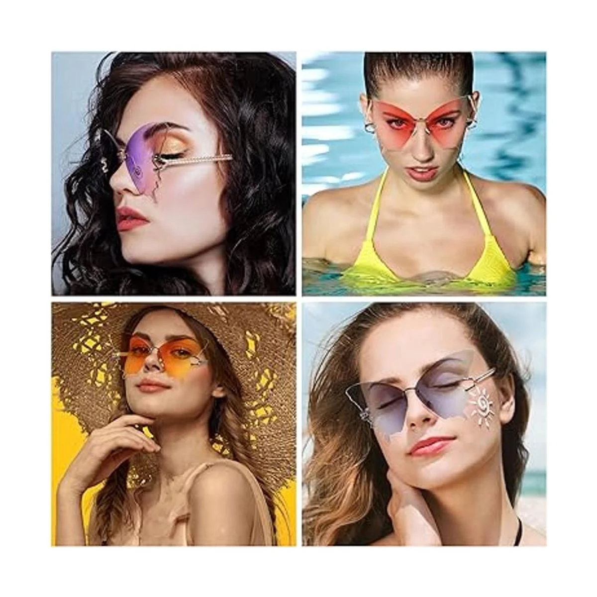 6 pares de lentes de sol sin montura de mariposa vintage_5