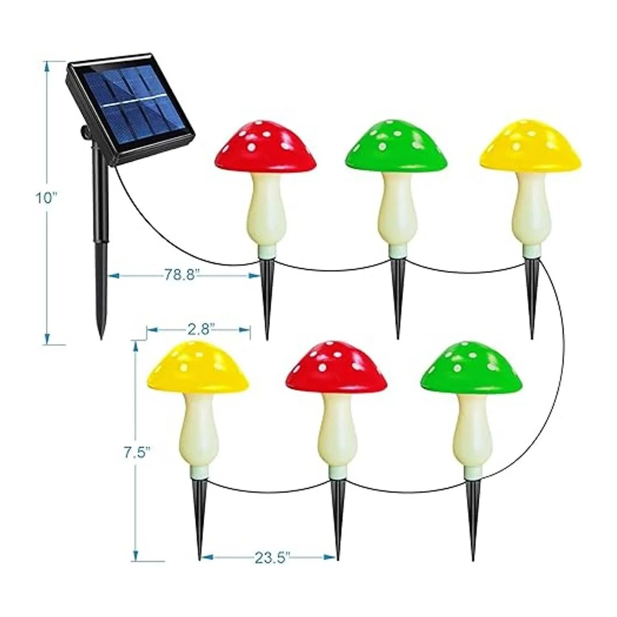 Luces solares de hongos para jardín para exteriores_2