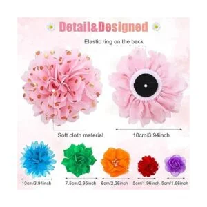 42 piezas de collar de perro con flores accesorios de_2