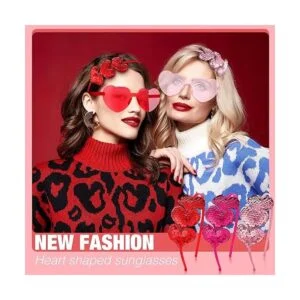 24 piezas de diadema con lentejuelas de corazón y gafas de_6