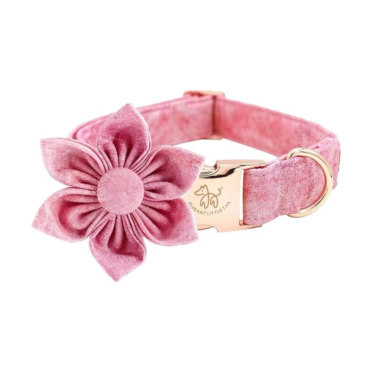 Elegant little tail Collar de perro de niña con flores_1