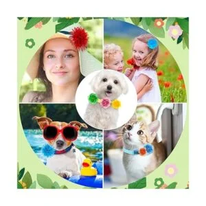 42 piezas de collar de perro con flores accesorios de_6