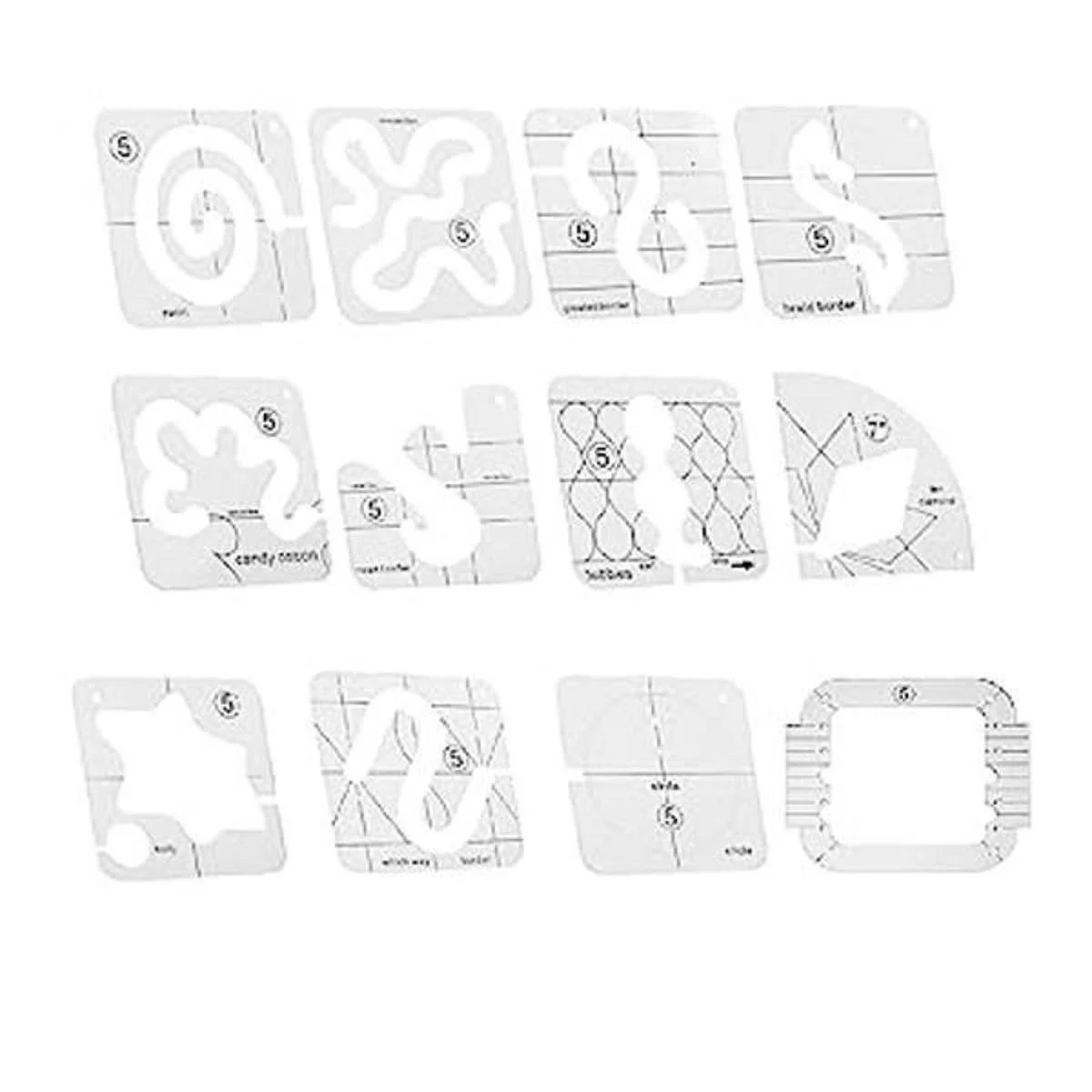 Juego de 12 plantillas de acolchado de movimiento libre_1