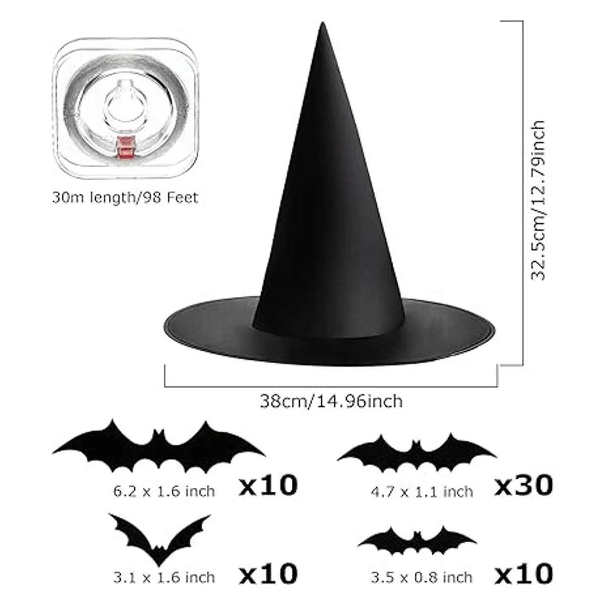 20 piezas de sombrero de bruja de Halloween sombrero de_6