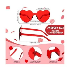 24 piezas de diadema con lentejuelas de corazón y gafas de_3