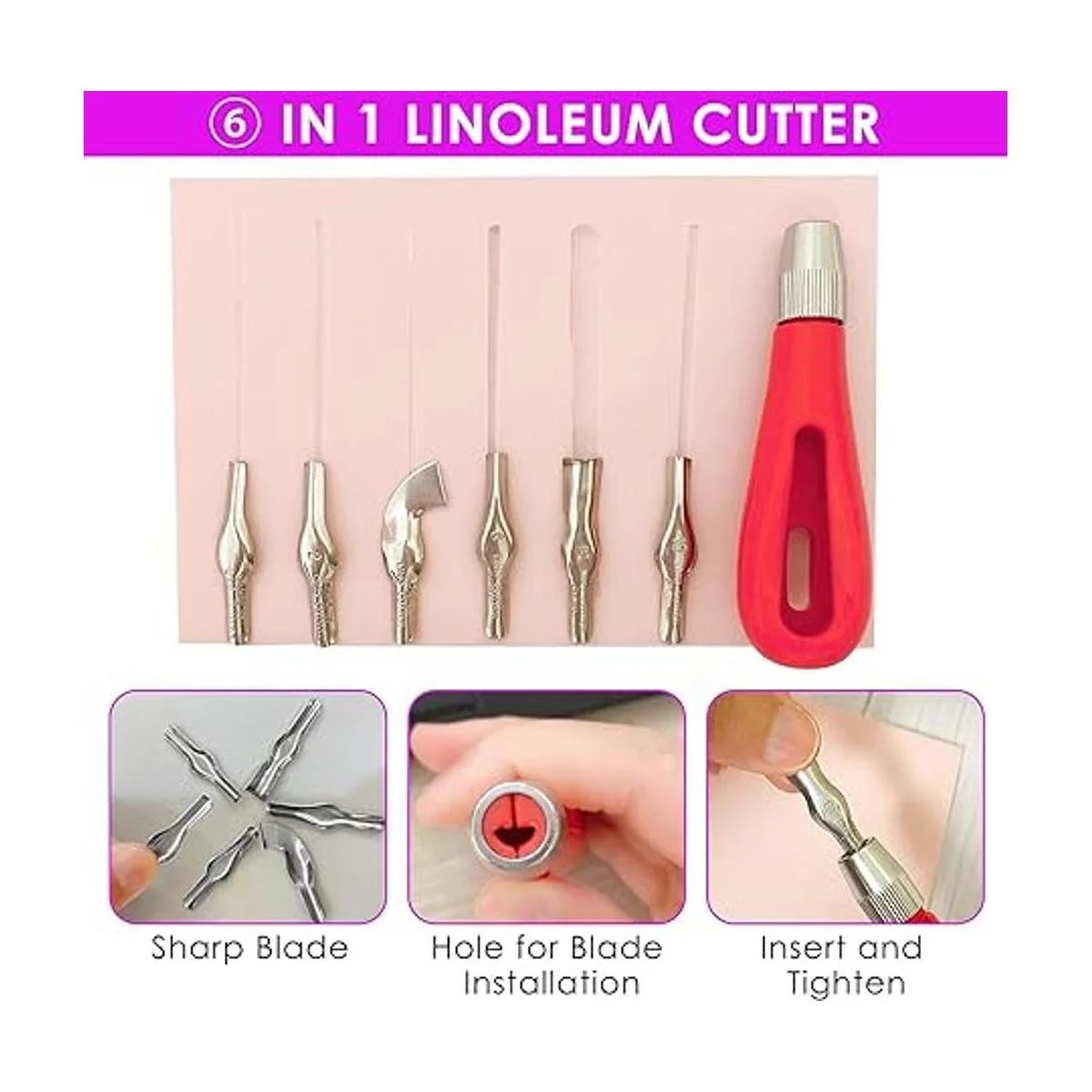 WerkWeit 12 piezas Bloques de tallado de goma con_5