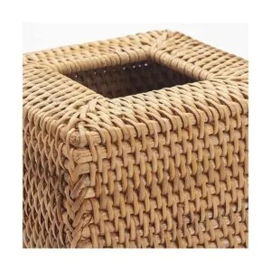Funda para caja de pañuelos de ratán natural tejido_4