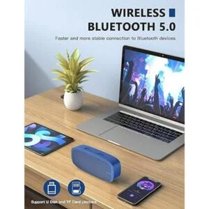 LENRUE Altavoz Bluetooth altavoz portátil inalámbrico con_4