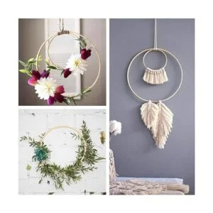 Paquete de 12 arracadas florales de bambú de madera_3