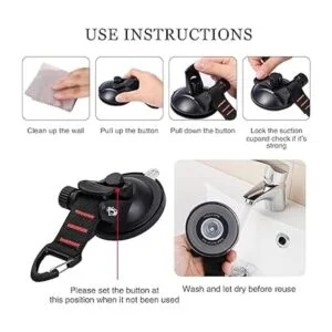 CONBOLA 2 Ventosas de alta resistencia con ganchos para_3