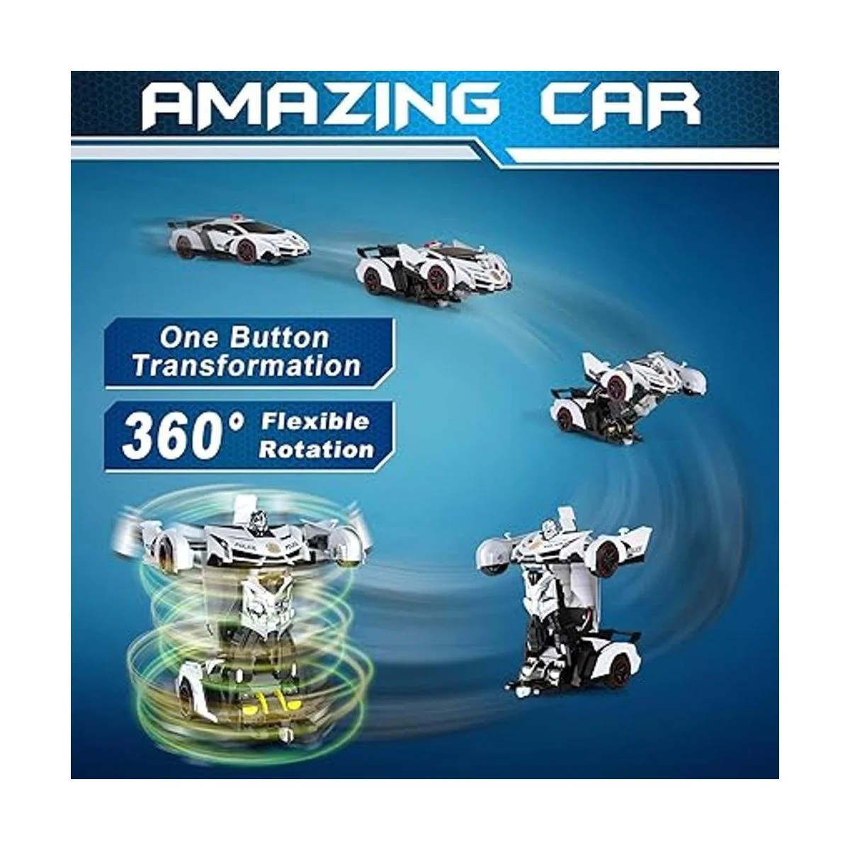 FDJ Auto de control remoto Transforma robot de_2